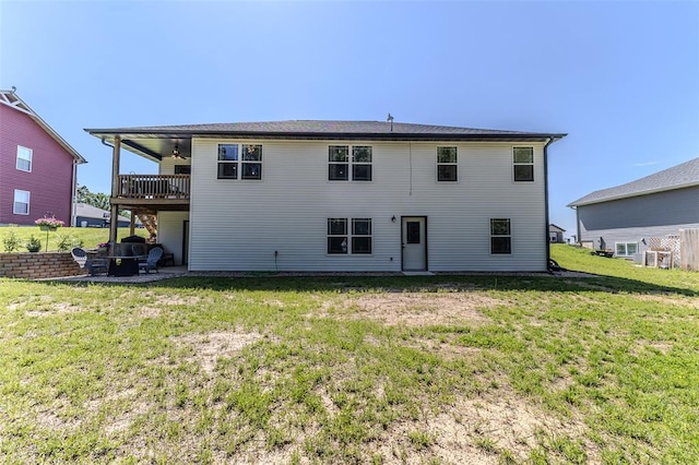 153 Mesa Dr, Waynesville, MO 65583 - rear view of property with a yard, a patio, and ceiling fan