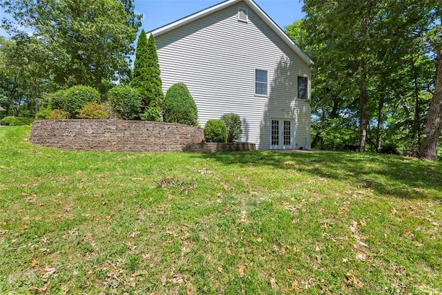 2347 Callaway Fork Rd, Defiance, MO 63341 - view of home's exterior with french doors and a yard