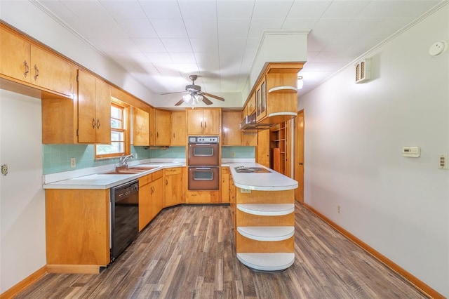 9 Green Meadows Dr, Doniphan, MO 63935 - kitchen featuring open shelves, dishwasher, a sink, double oven, and light countertops