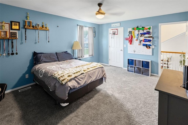 21 Sunny Dale Ct, Glen Carbon, IL 62034 - bedroom with carpet flooring, baseboards, and ceiling fan