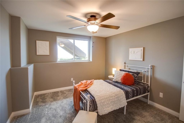 176 Bay Meadow Cir, Moro, IL 62067 - bedroom with carpet floors, baseboards, and ceiling fan