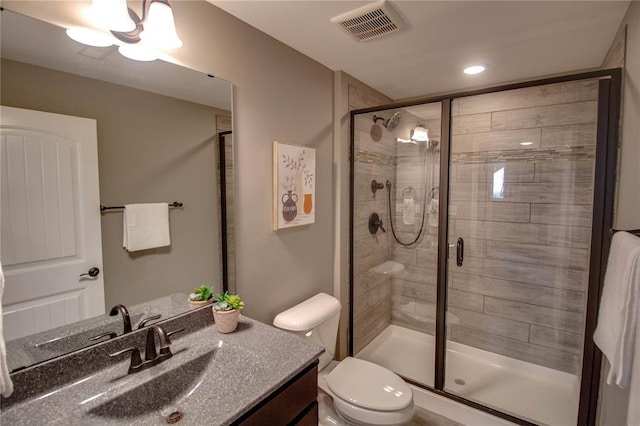 176 Bay Meadow Cir, Moro, IL 62067 - full bath with toilet, a shower stall, vanity, and recessed lighting