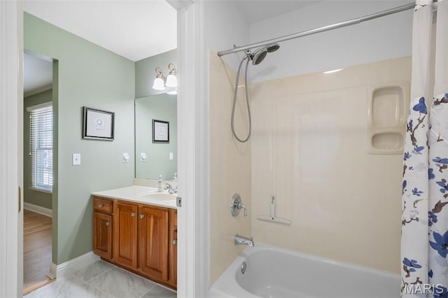4516 Austin Point Ct, Saint Charles, MO 63304 - full bath featuring shower / bathtub combination with curtain and vanity