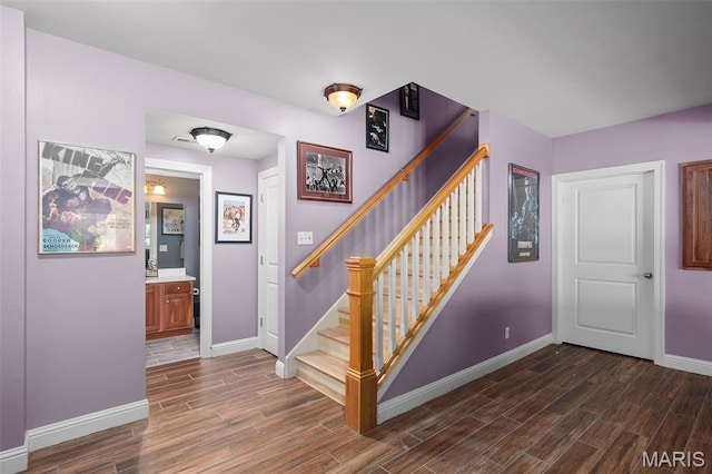 4516 Austin Point Ct, Saint Charles, MO 63304 - stairway featuring wood finished floors
