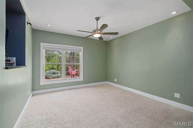 4516 Austin Point Ct, Saint Charles, MO 63304 - carpeted empty room with a ceiling fan and recessed lighting