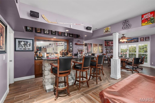 4516 Austin Point Ct, Saint Charles, MO 63304 - indoor bar with ornate columns and wood finished floors