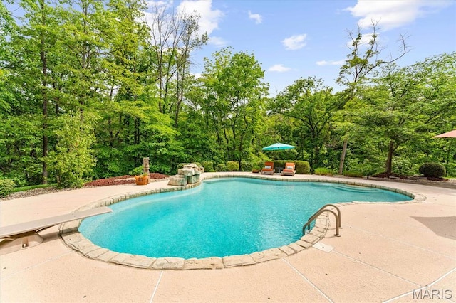 4516 Levis Ln, Godfrey, IL 62035 - outdoor pool featuring a patio area and a diving board