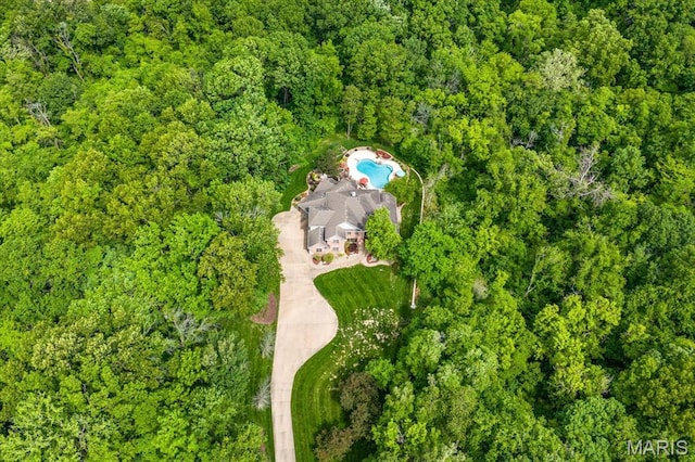 4516 Levis Ln, Godfrey, IL 62035 - aerial overview of property's location featuring a heavily wooded area