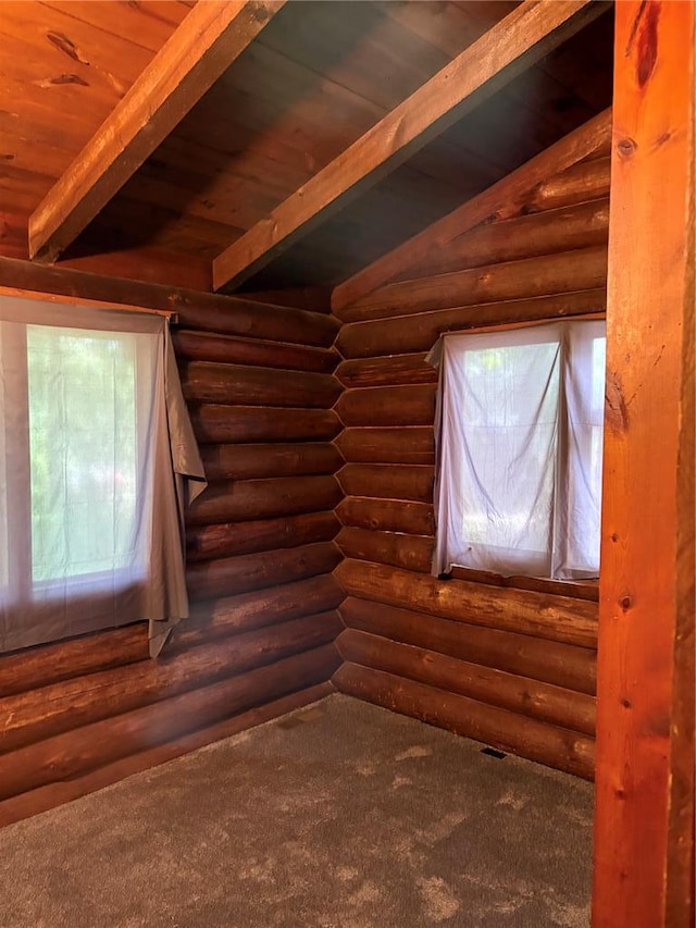 232 Ripley Unit A-1, Doniphan, MO 63935 - additional living space featuring wooden ceiling, rustic walls, and dark carpet