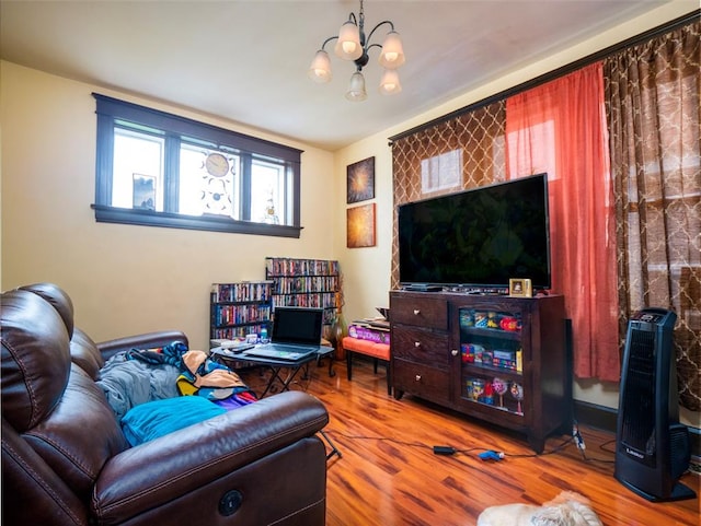 2614 Minnesota, Saint Louis, MO 63118 - living room with a chandelier and wood finished floors