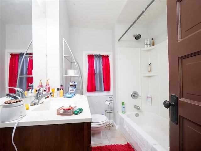 2614 Minnesota, Saint Louis, MO 63118 - full bath with toilet, tile patterned flooring, vanity, and shower / washtub combination