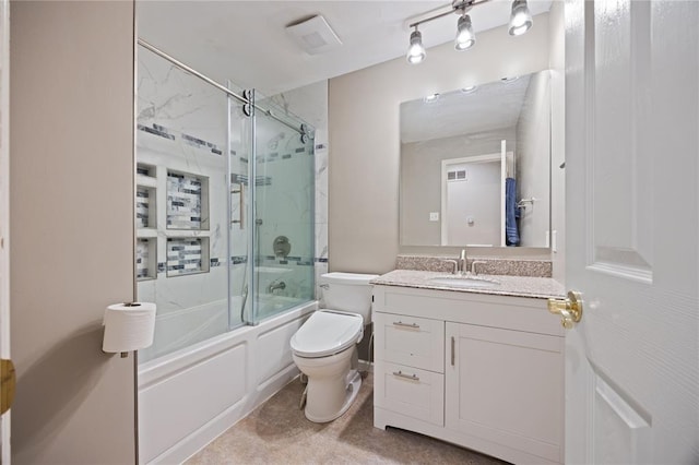 243 Mill Run Ln, Saint Peters, MO 63376 - bathroom with toilet, bath / shower combo with glass door, and vanity