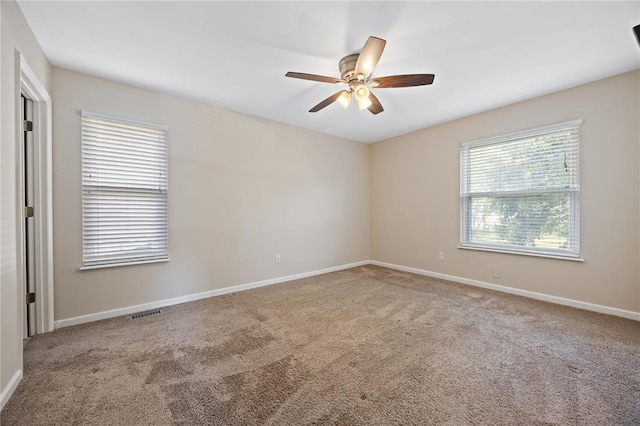 243 Mill Run Ln, Saint Peters, MO 63376 - empty room featuring ceiling fan, carpet floors, and baseboards