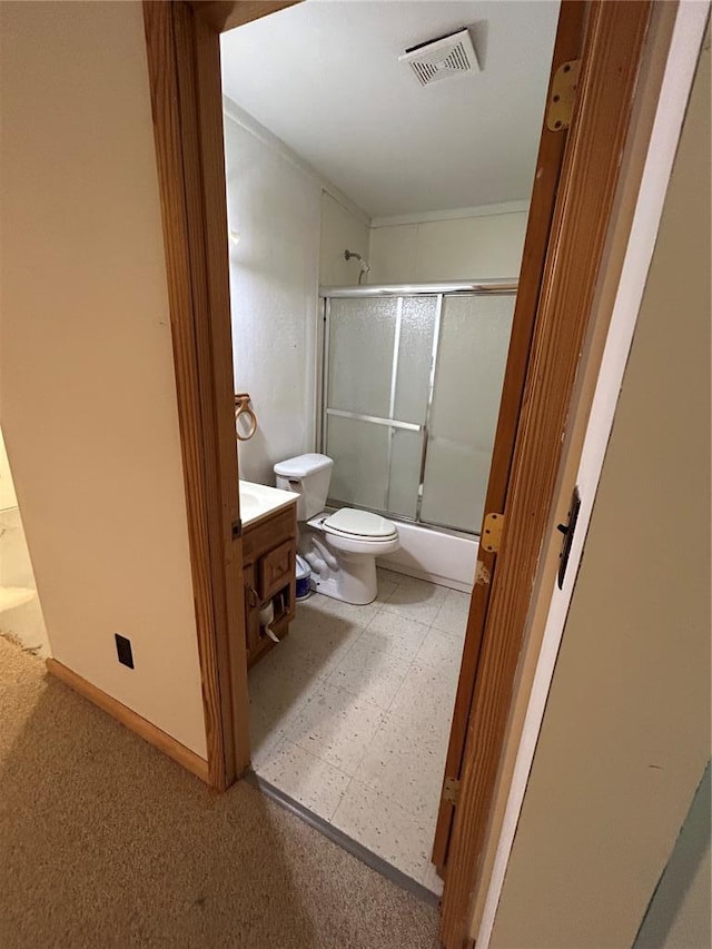 21008 W State Highway 47, Lonedell, MO 63060 - full bath featuring vanity, toilet, enclosed tub / shower combo, and tile patterned floors