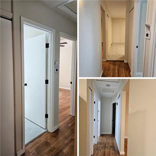 10619 Alliance Dr, Saint Louis, MO 63136 - hall featuring wood finished floors and attic access