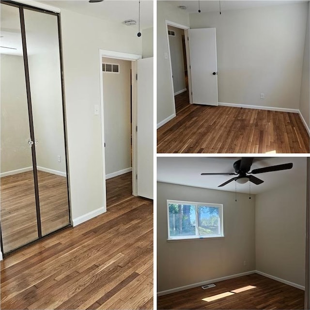 10619 Alliance Dr, Saint Louis, MO 63136 - empty room with a ceiling fan, wood finished floors, and baseboards