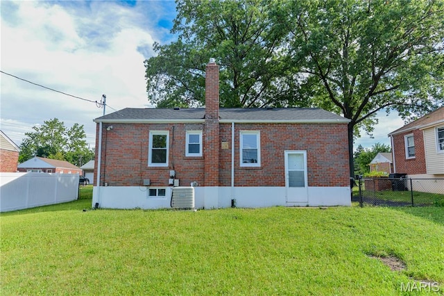 8364 Fullerton Ave, University City, MO 63132 - rear view of property with a chimney and brick siding