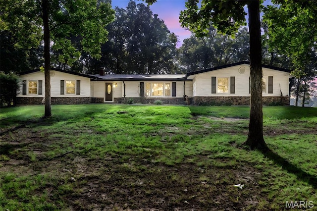 2850 S Hwy W, Winfield, MO 63389 - ranch-style home featuring a yard and stone siding