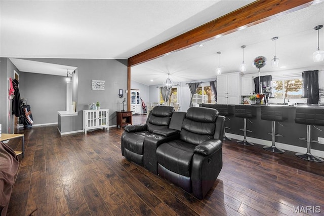 2850 S Hwy W, Winfield, MO 63389 - living area with dark wood-style floors