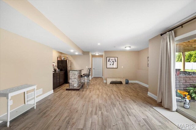 8743 Cardinal Creek Dr, Saint Jacob, IL 62281 - interior space featuring light wood-style floors, baseboards, and recessed lighting