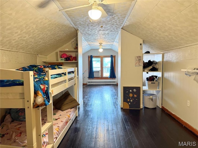 1106 Raab Ave, Belleville, IL 62220 - bedroom featuring hardwood / wood-style flooring, baseboard heating, and lofted ceiling