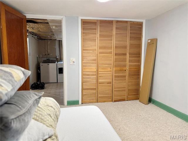 1106 Raab Ave, Belleville, IL 62220 - bedroom with washing machine and dryer, a closet, and baseboards