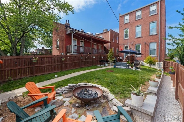 2000 Withnell Ave, Saint Louis, MO 63118 - view of yard featuring a fire pit, a patio, and a gazebo