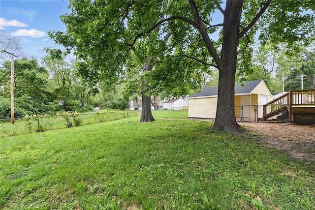1901 Bainbridge Dr, Saint Louis, MO 63133 - view of yard featuring a wooden deck