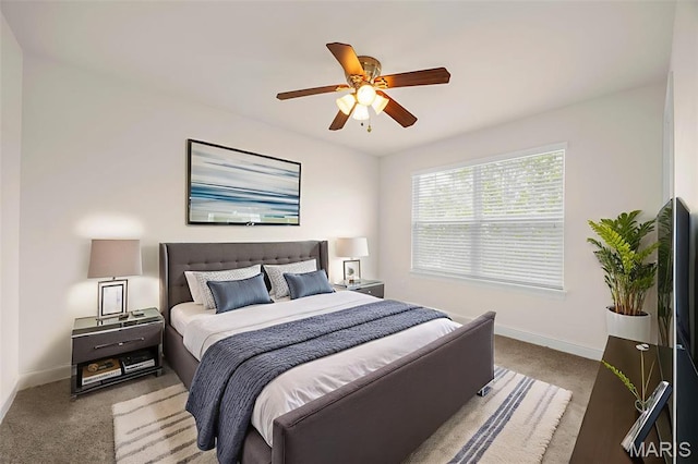 102 Riparian Dr, Ofallon, MO 63368 - bedroom with carpet, baseboards, and a ceiling fan