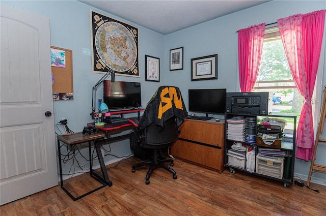 606 N Charles Ave, St James, MO 65559 - office area featuring wood finished floors