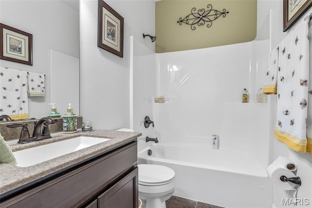 1930 Masters Dr, Festus, MO 63028 - bathroom featuring vanity, toilet, and shower / tub combination
