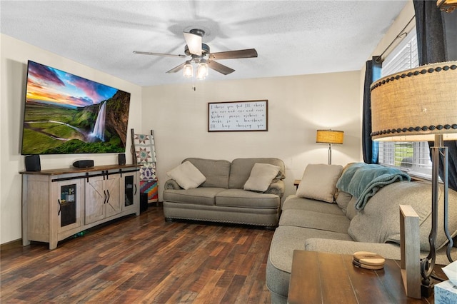 1505 Mulberry St, Jackson, MO 63755 - living room with wood finished floors, ceiling fan, plenty of natural light, and a textured ceiling