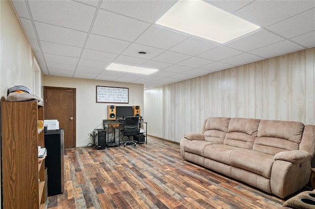 1505 Mulberry St, Jackson, MO 63755 - home office featuring wood finished floors and a paneled ceiling