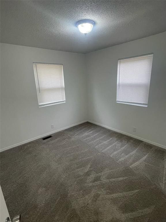 13103 Old 79, New London, MO 63459 - spare room with a textured ceiling, healthy amount of natural light, dark colored carpet, and baseboards