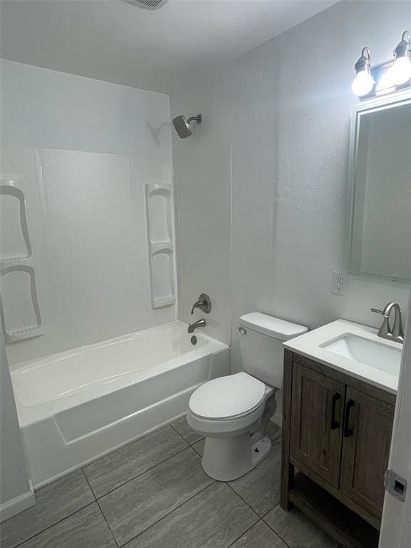 13103 Old 79, New London, MO 63459 - full bathroom featuring  shower combination, toilet, vanity, and tile patterned floors