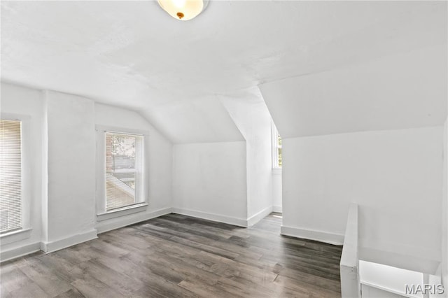 1217 E 5th St, Alton, IL 62002 - additional living space with vaulted ceiling, wood finished floors, and baseboards