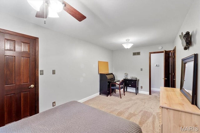 3536 Possum Ridge Dr, Imperial, MO 63052 - bedroom featuring light colored carpet, baseboards, and ceiling fan