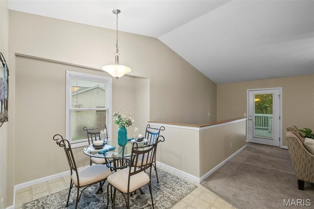 30 Citori Ct, Troy, MO 63379 - dining room with lofted ceiling, baseboards, and tile patterned floors