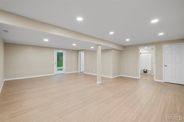 30 Citori Ct, Troy, MO 63379 - below grade area featuring light wood-type flooring, baseboards, and recessed lighting