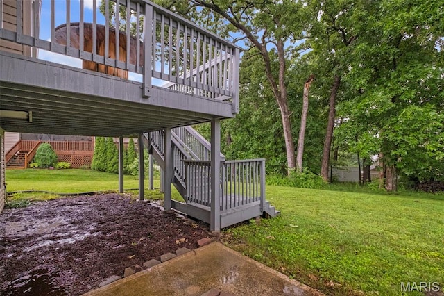 30 Citori Ct, Troy, MO 63379 - view of grassy yard featuring stairway and a wooden deck