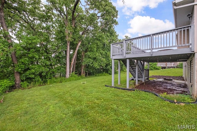 30 Citori Ct, Troy, MO 63379 - view of green lawn featuring stairs and a wooden deck