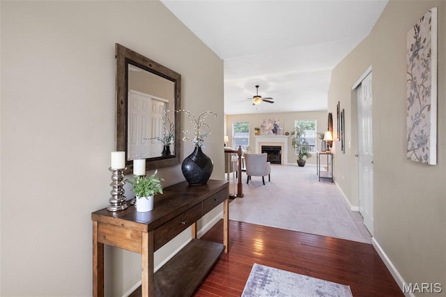 171 Majestic Lakes Blvd, Moscow Mills, MO 63362 - hallway with wood finished floors and baseboards