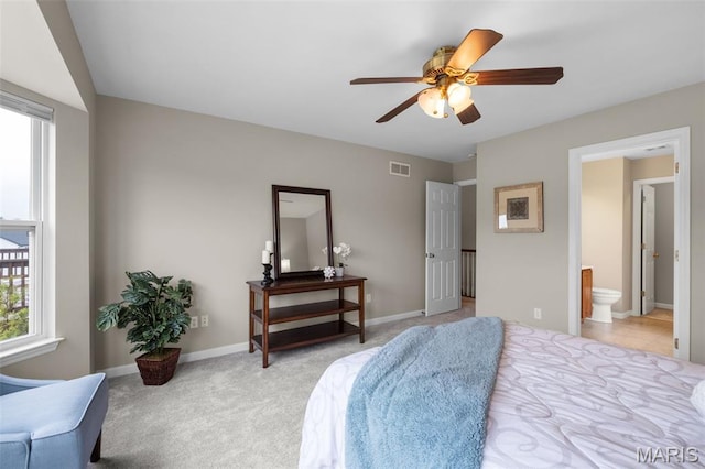 171 Majestic Lakes Blvd, Moscow Mills, MO 63362 - bedroom with light colored carpet, ceiling fan, and baseboards