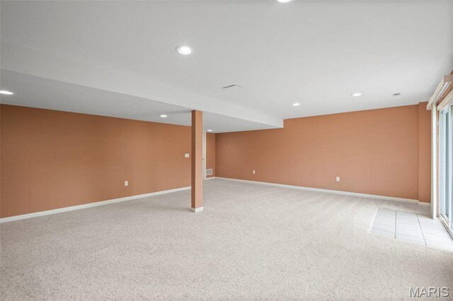 171 Majestic Lakes Blvd, Moscow Mills, MO 63362 - finished basement featuring light carpet, baseboards, and recessed lighting