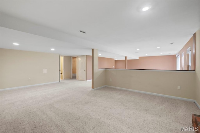 171 Majestic Lakes Blvd, Moscow Mills, MO 63362 - finished below grade area featuring baseboards, light colored carpet, and recessed lighting