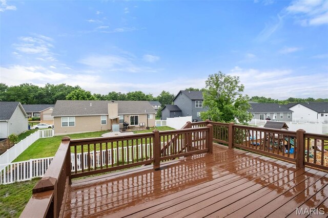 171 Majestic Lakes Blvd, Moscow Mills, MO 63362 - wooden deck with a residential view