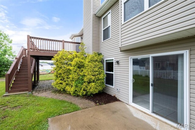 171 Majestic Lakes Blvd, Moscow Mills, MO 63362 - view of patio with stairs and a wooden deck