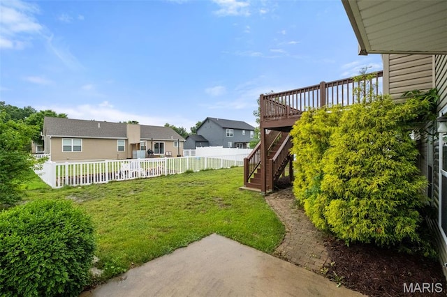 171 Majestic Lakes Blvd, Moscow Mills, MO 63362 - view of yard with stairs, a wooden deck, and a residential view