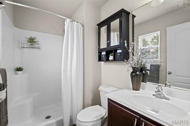 2231 Central Park Dr, Troy, MO 63379 - full bathroom with toilet, vanity, and a shower with curtain