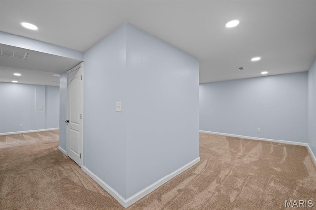 2231 Central Park Dr, Troy, MO 63379 - hall with carpet, baseboards, and recessed lighting